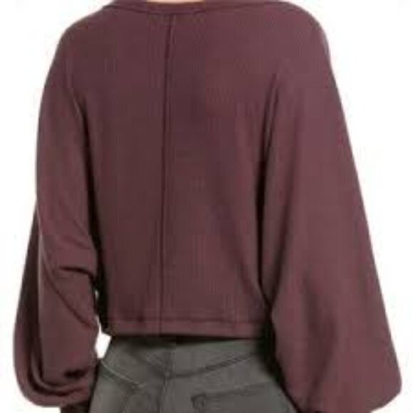 Treasure & Bond Soft Ribbed Dolman Sleeve Cropped Top in Eggplant - NWOT - Small - Picture 2 of 7